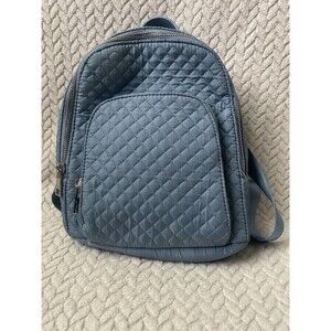 Cynthia Rowley Small Quilted Zippered Backpack/ Purse Light Blue